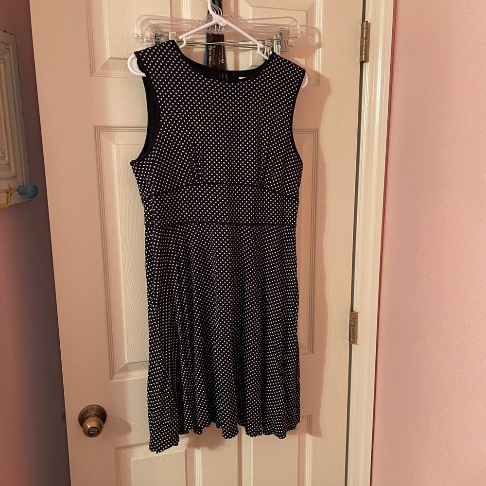 Loft Navy Dot Dress